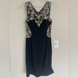 Black Embellished Mini Dress